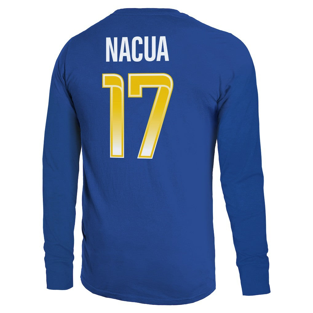 Puka Nacua Los Angeles Rams Majestic Threads Name & Number Non-Distressed Long Sleeve T-Shirt - Royal - NFL