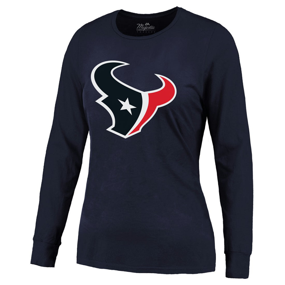 C.J. Stroud Houston Texans Majestic Threads Women's Player Name & Number Long Sleeve T-Shirt - Navy - NFL