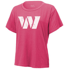 Jayden Daniels Washington Commanders Majestic Threads Women's Name & Number T-Shirt - Pink - NFL