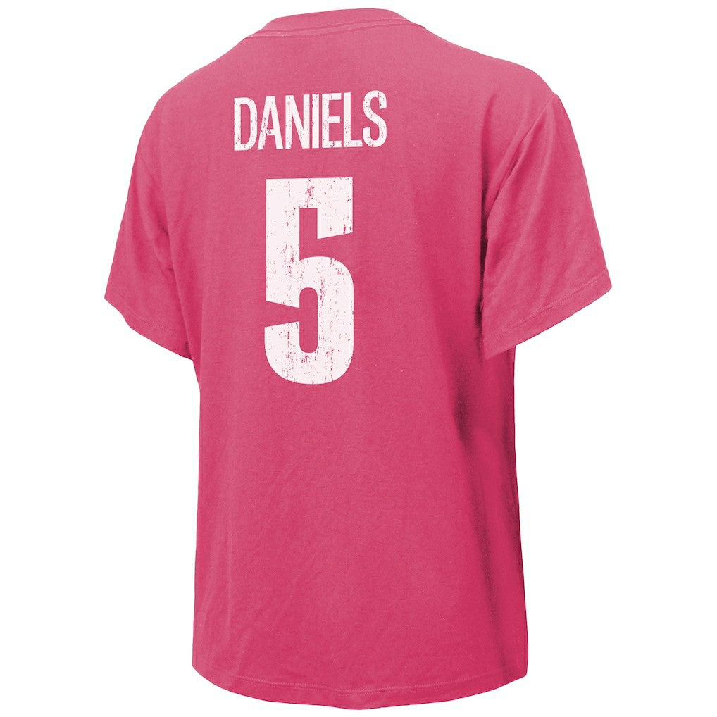 Jayden Daniels Washington Commanders Majestic Threads Women's Name & Number T-Shirt - Pink - NFL