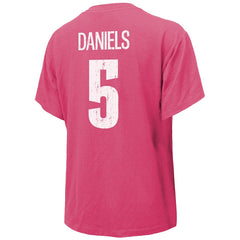 Jayden Daniels Washington Commanders Majestic Threads Women's Name & Number T-Shirt - Pink - NFL