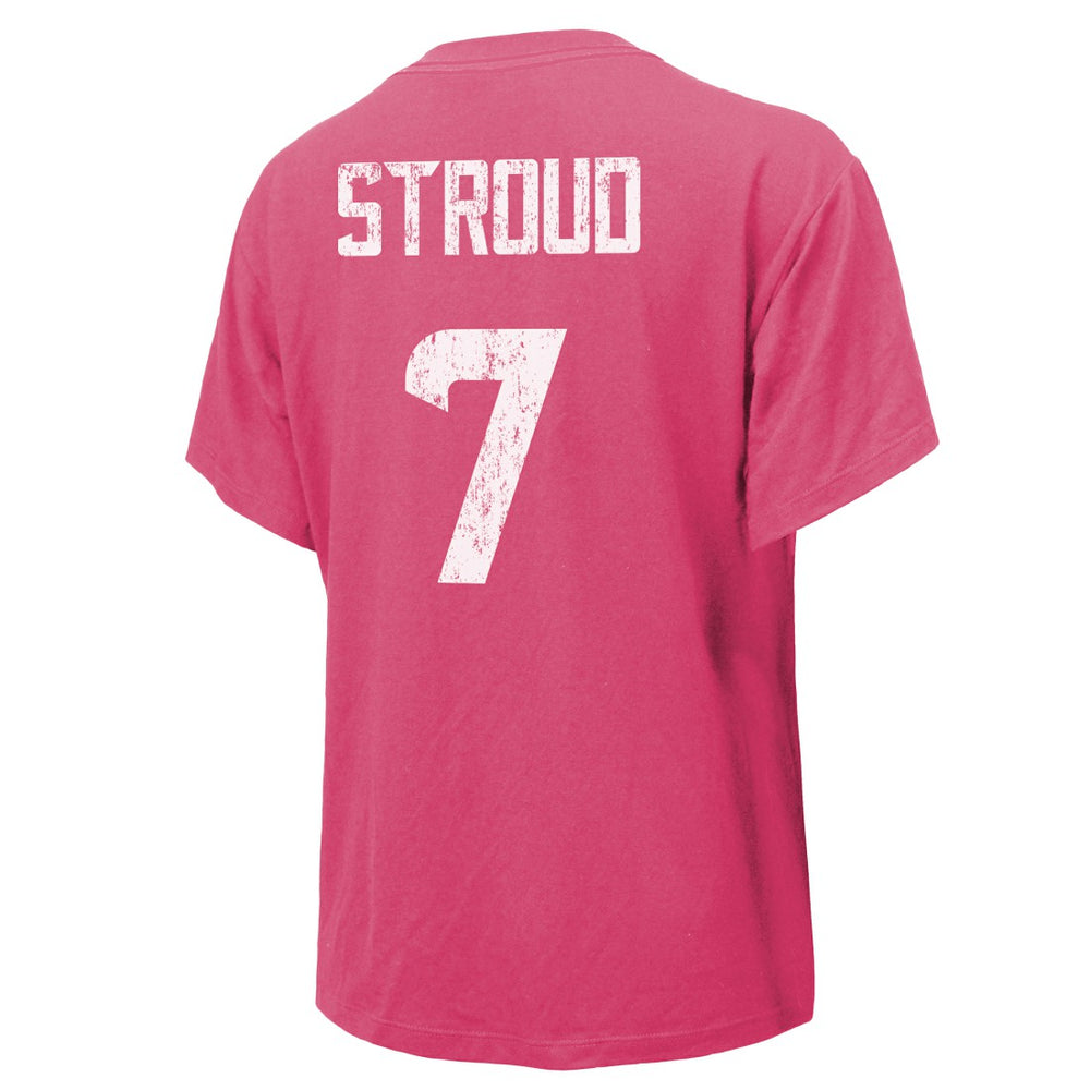 C.J. Stroud Houston Texans Majestic Threads Women's Name & Number T-Shirt - Pink - NFL