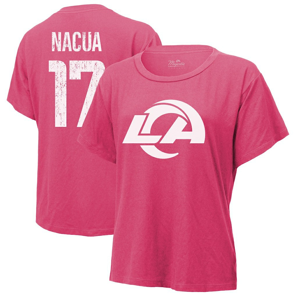 Puka Nacua Los Angeles Rams Majestic Threads Women's Name & Number T-Shirt - Pink - NFL