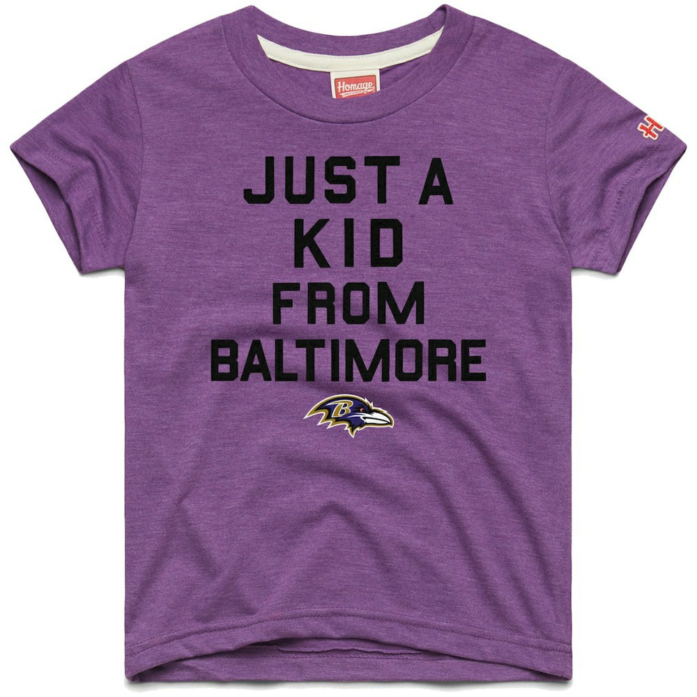 Baltimore Ravens Homage Youth Just a Kid Tri-Blend T-Shirt - Purple - NFL
