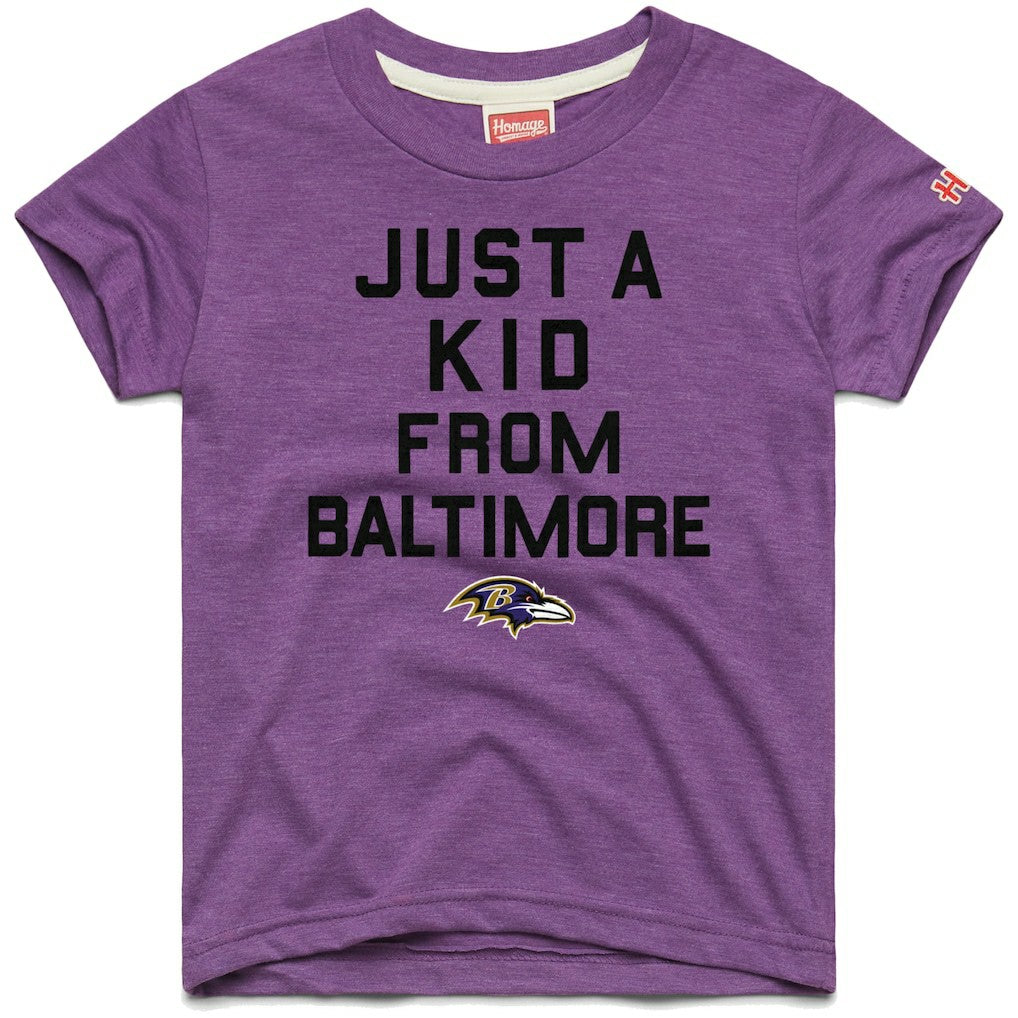 Baltimore Ravens Homage Youth Just a Kid Tri-Blend T-Shirt - Purple - NFL