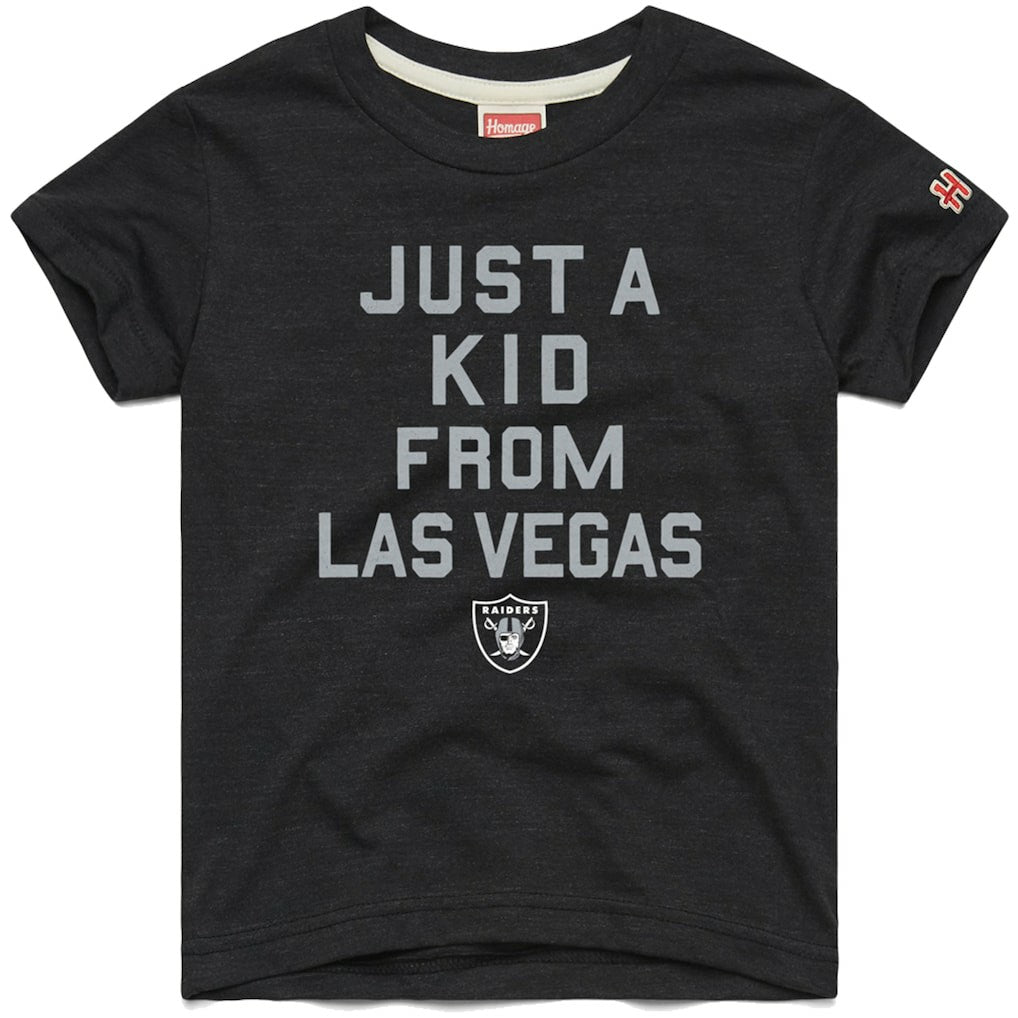 Las Vegas Raiders Homage Youth Just a Kid Tri-Blend T-Shirt - Black - NFL