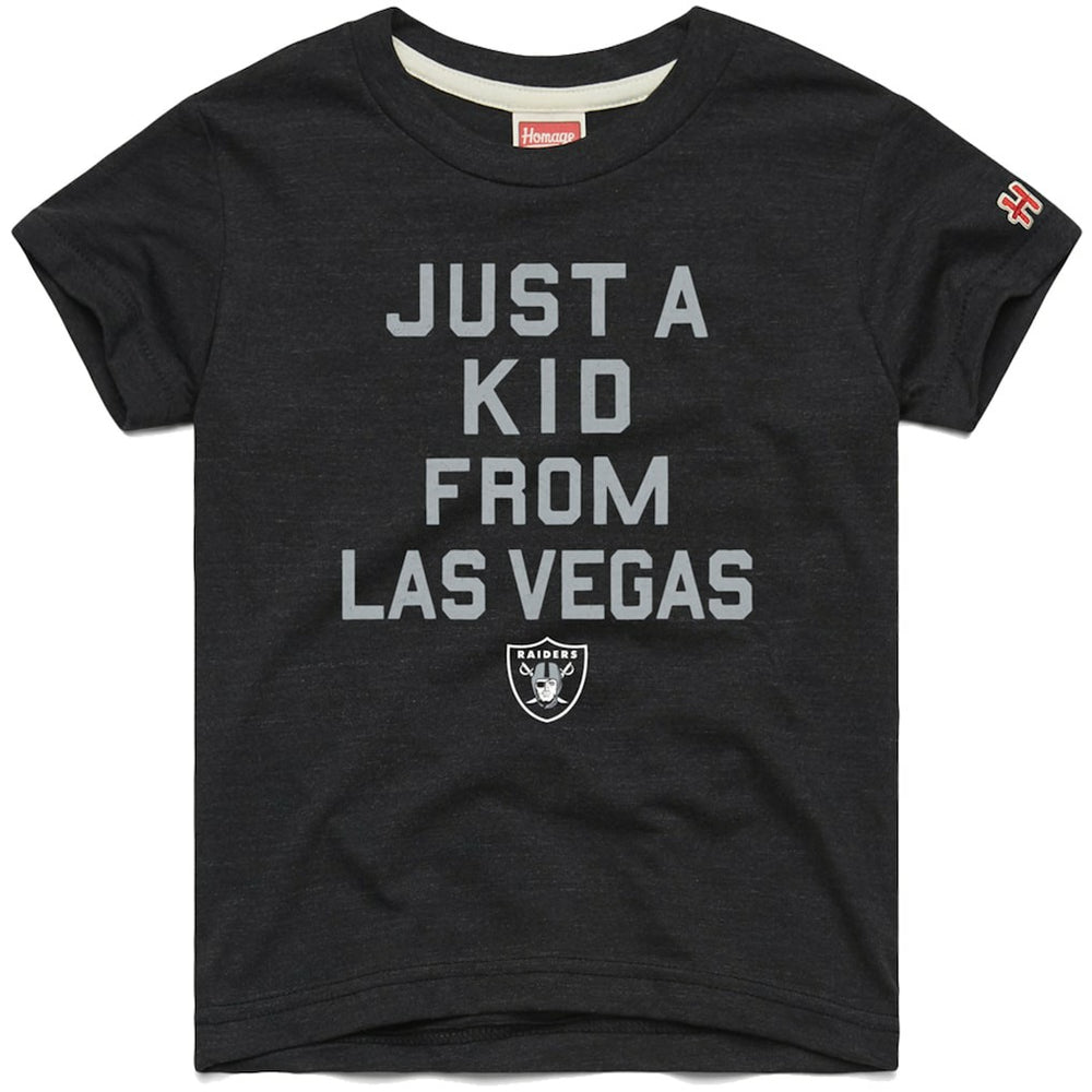 Las Vegas Raiders Homage Youth Just a Kid Tri-Blend T-Shirt - Black - NFL