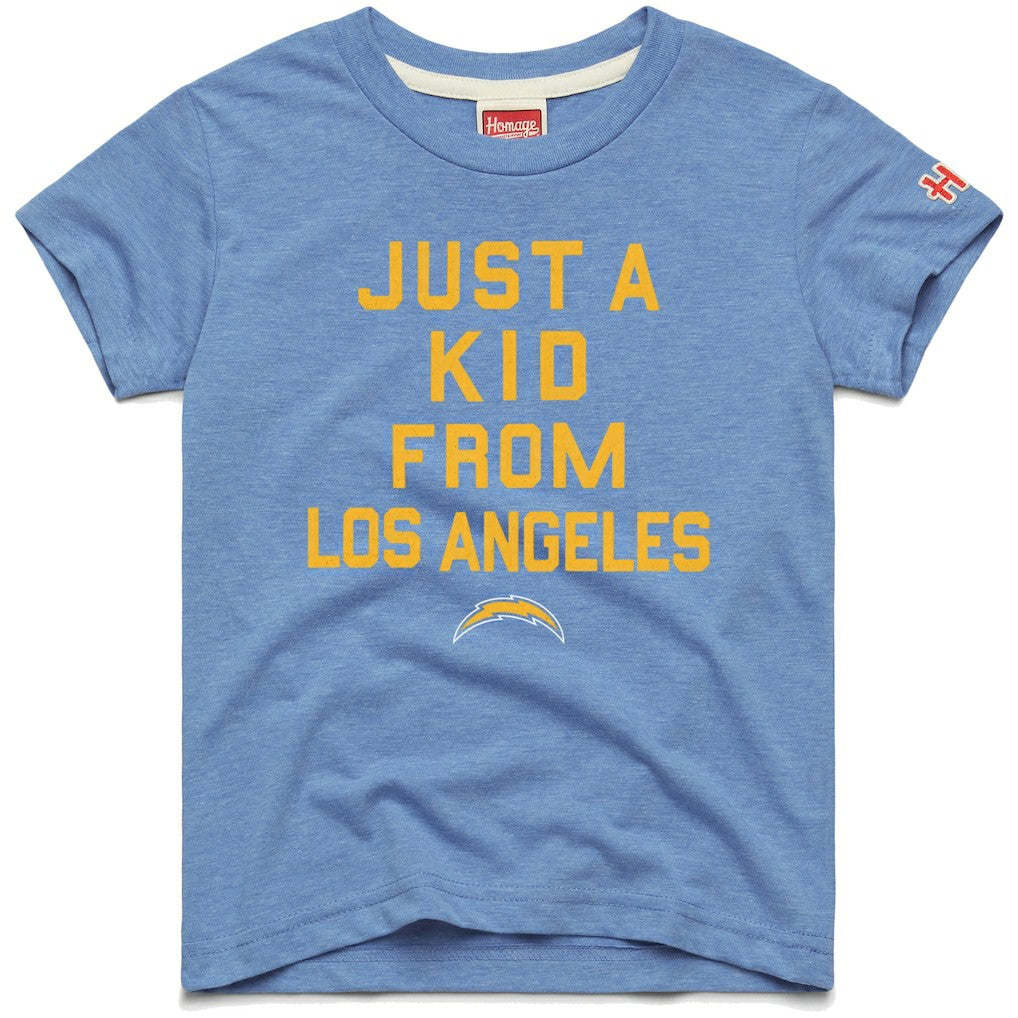 Los Angeles Chargers Homage Youth Just a Kid Tri-Blend T-Shirt - Powder Blue - NFL