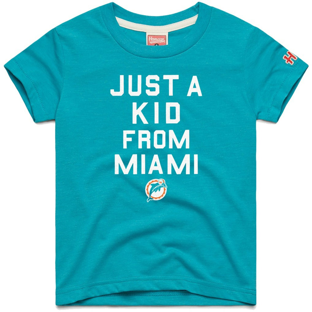 Miami Dolphins Homage Youth Just a Kid Tri-Blend T-Shirt - Aqua - NFL