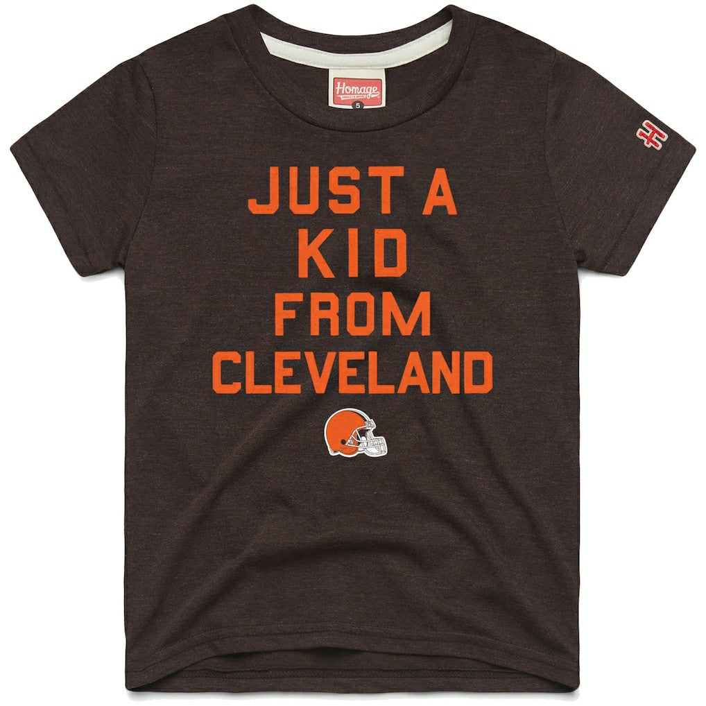 Cleveland Browns Homage Youth Just a Kid Tri-Blend T-Shirt - Brown - NFL