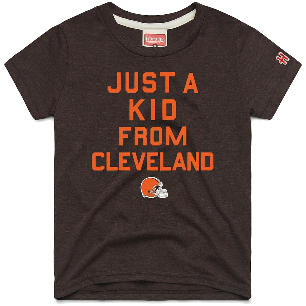 Cleveland Browns Homage Youth Just a Kid Tri-Blend T-Shirt - Brown - NFL