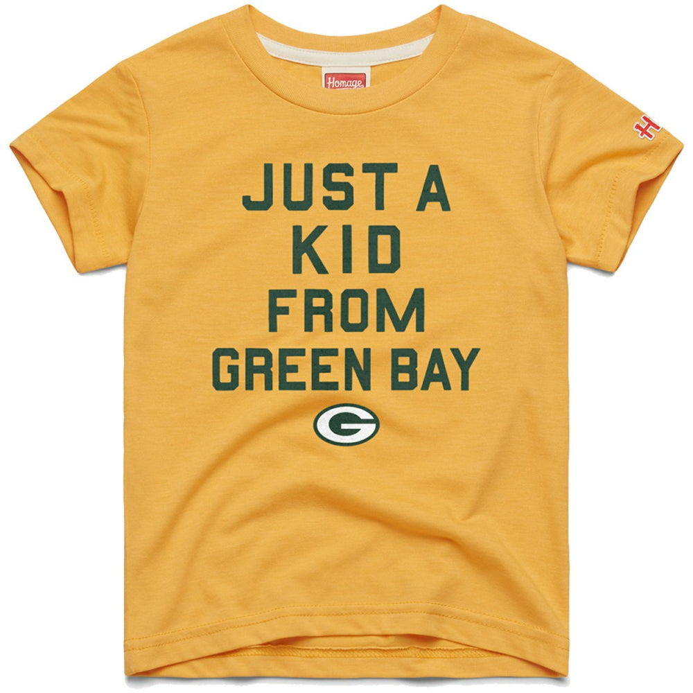 Green Bay Packers Homage Youth Just a Kid Tri-Blend T-Shirt - Gold - NFL