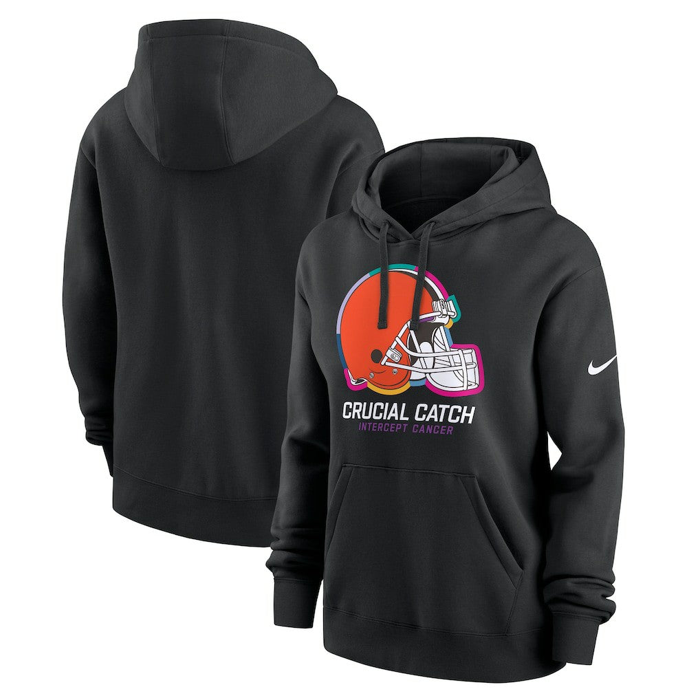Cleveland Browns Women's 2024 NFL Crucial Catch Club Pullover Hoodie - Black - Nike