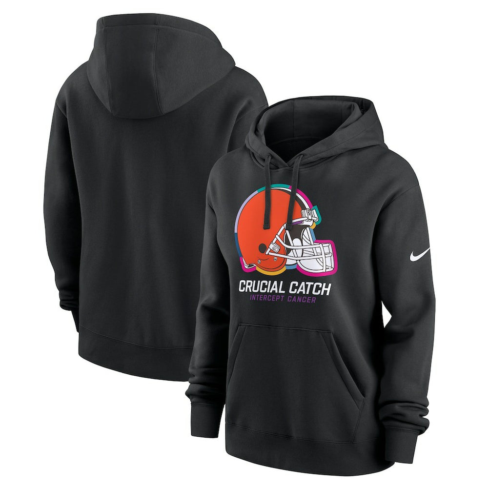 Cleveland Browns Women's 2024 NFL Crucial Catch Club Pullover Hoodie - Black - Nike