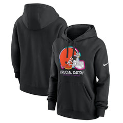 Cleveland Browns Women's 2024 NFL Crucial Catch Club Pullover Hoodie - Black - Nike