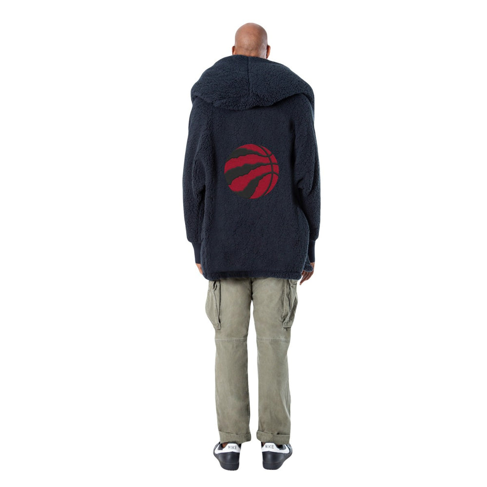 The Best Lounger in the World By Jill Martin Toronto Raptors Unisex Black Oversized Open-Front Hoodie Sweater