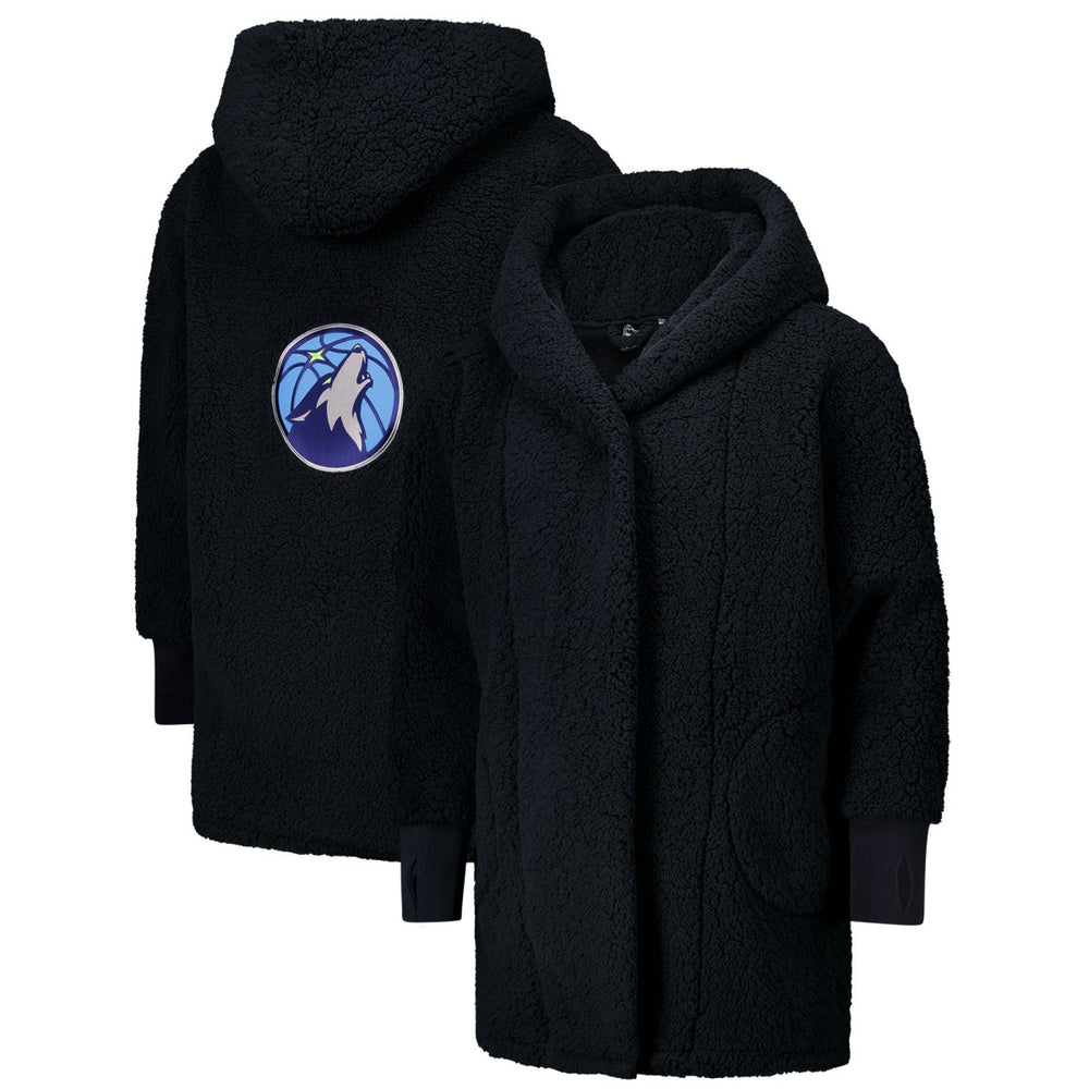 The Best Lounger in the World By Jill Martin Minnesota Timberwolves Unisex Navy Oversized Open-Front Hoodie Sweater