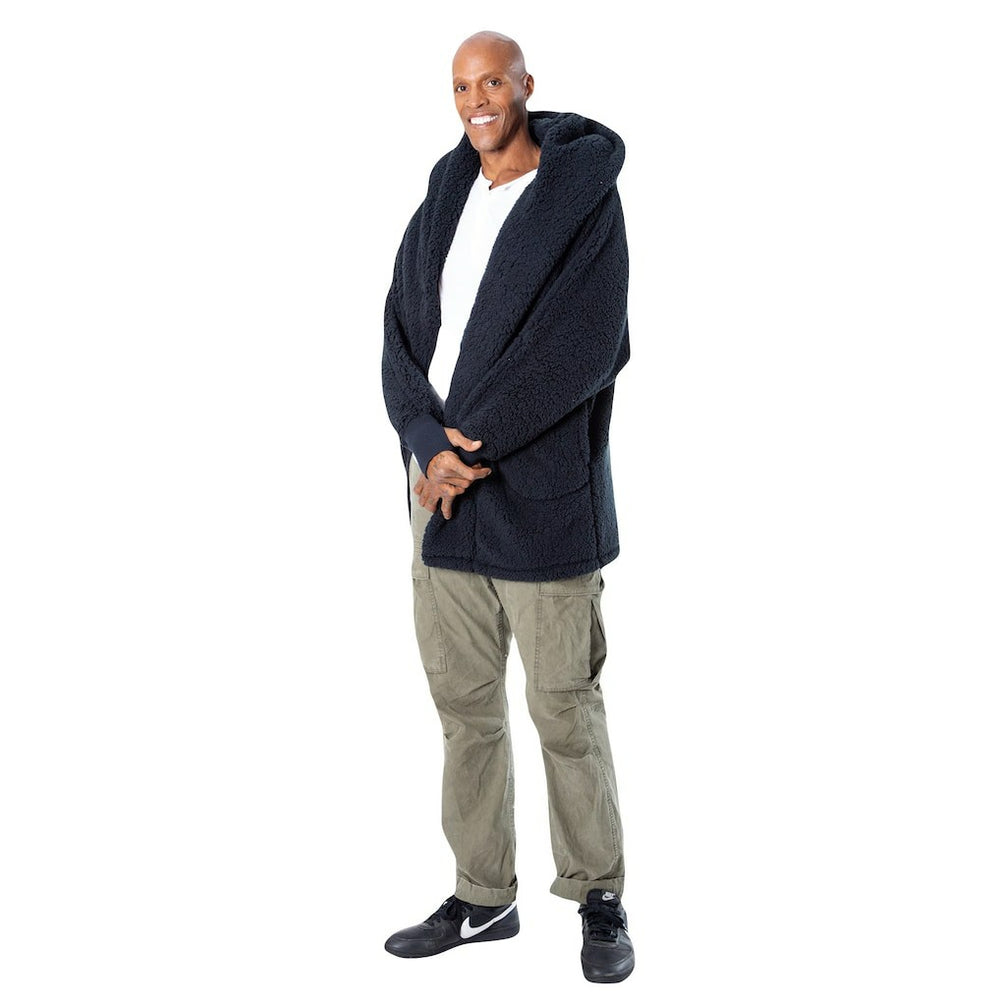 The Best Lounger in the World By Jill Martin Orlando Magic Unisex Black Oversized Open-Front Hoodie Sweater