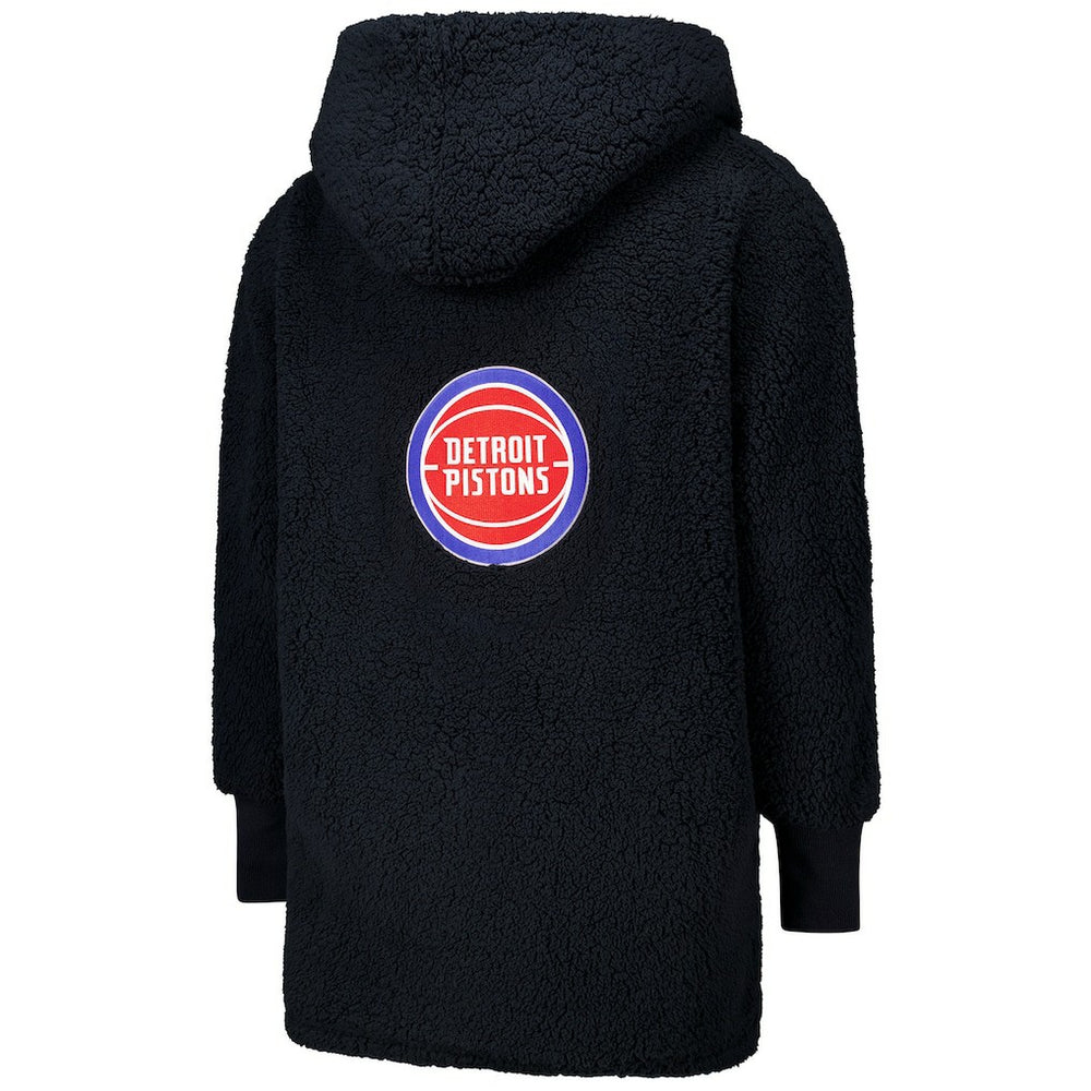 The Best Lounger in the World By Jill Martin Detroit Pistons Unisex Black Oversized Open-Front Hoodie Sweater