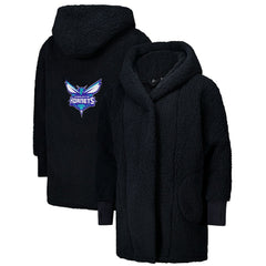 The Best Lounger in the World By Jill Martin Charlotte Hornets Unisex Black Oversized Open-Front Hoodie Sweater