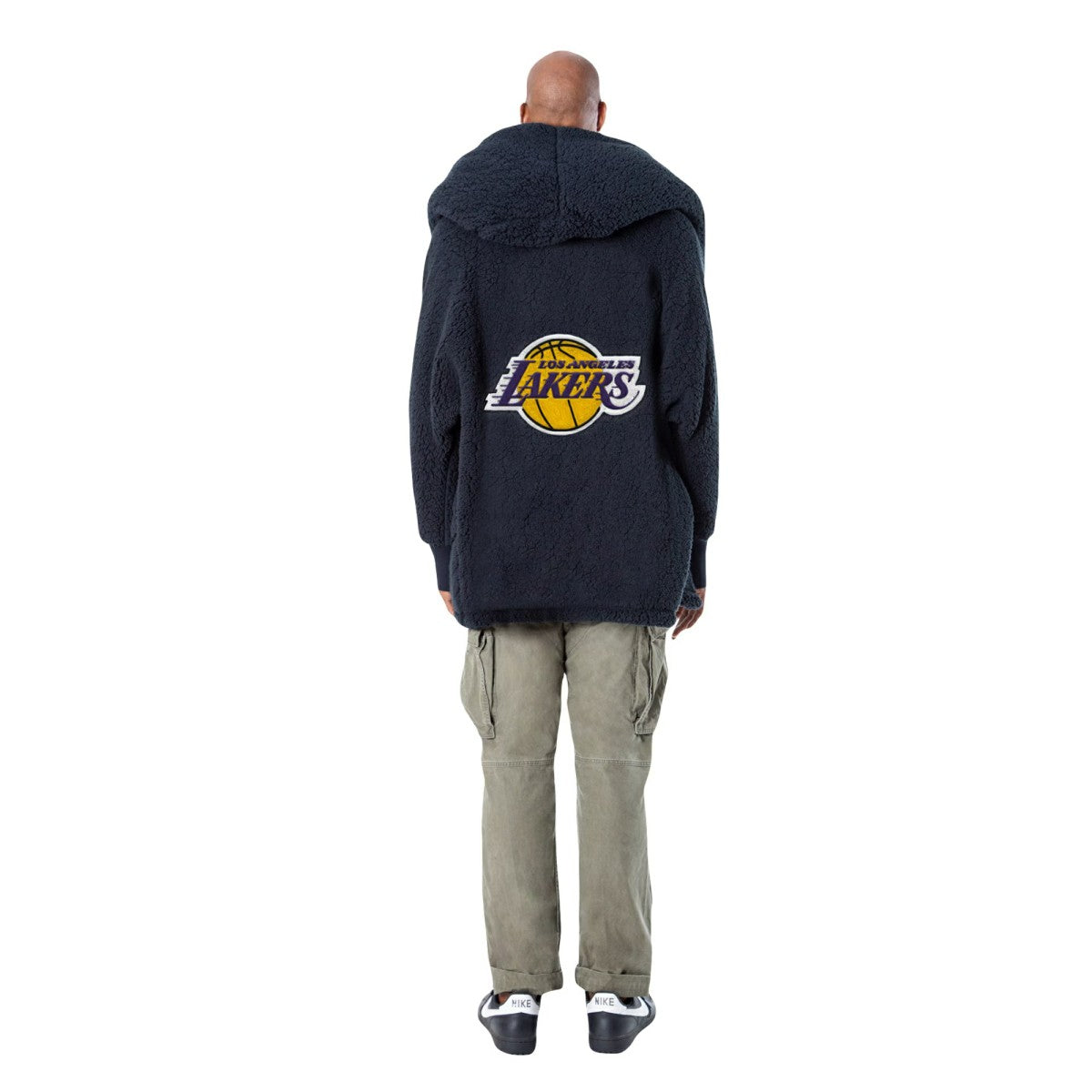 The Best Lounger in the World By Jill Martin Los Angeles Lakers Unisex Black Oversized Open-Front Hoodie Sweater