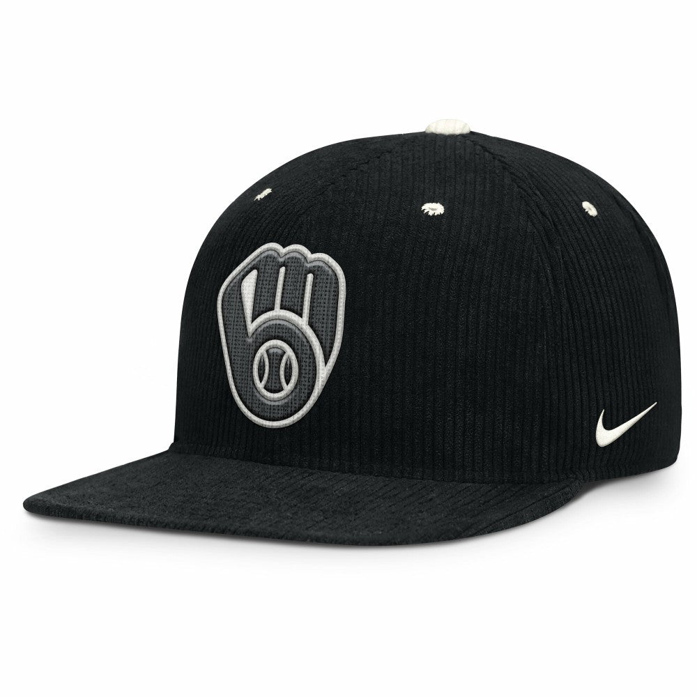 Milwaukee Brewers Nike Pro Corduroy Structured Snapback Hat Online