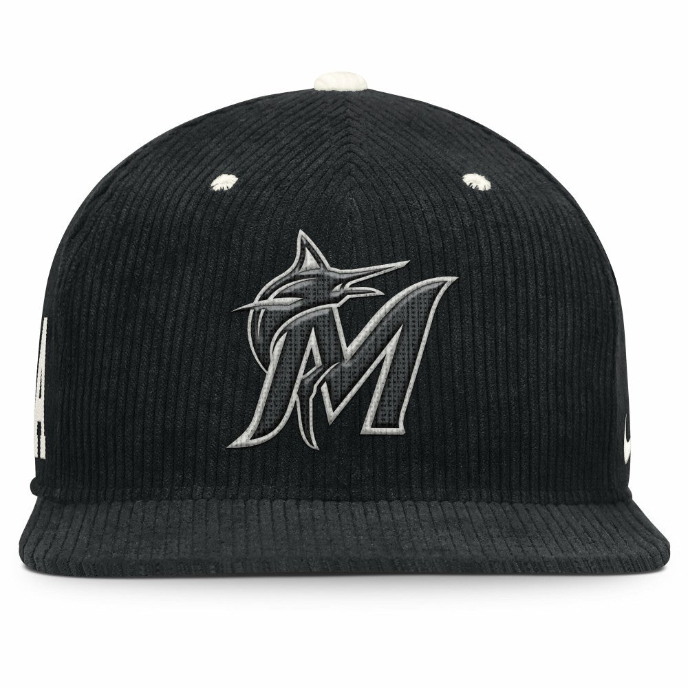 Miami Marlins Nike Pro Corduroy Structured Snapback Hat Online