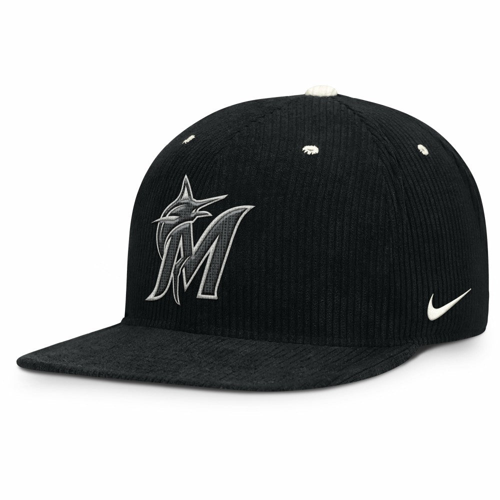 Miami Marlins Nike Pro Corduroy Structured Snapback Hat Online