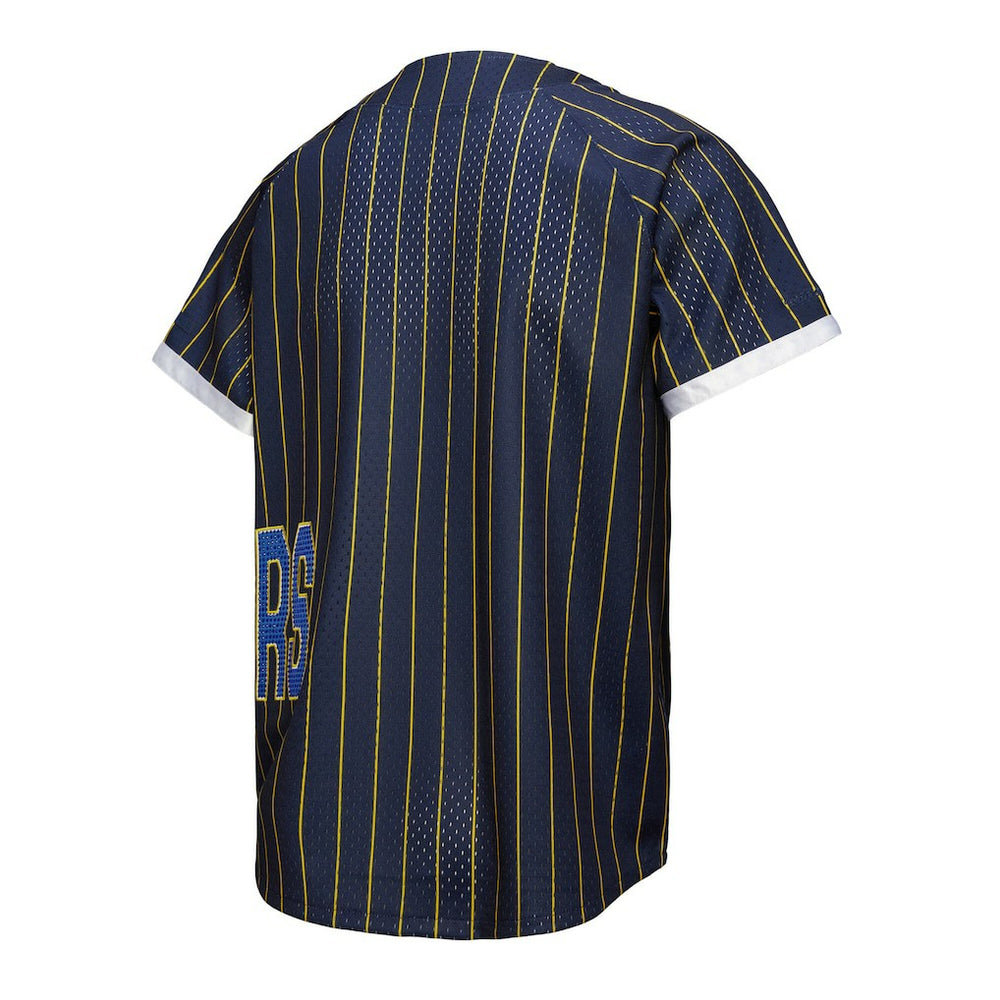 Mitchell & Ness Golden State Warriors x DANNIJO Women's Fashion Baseball Jersey Blue