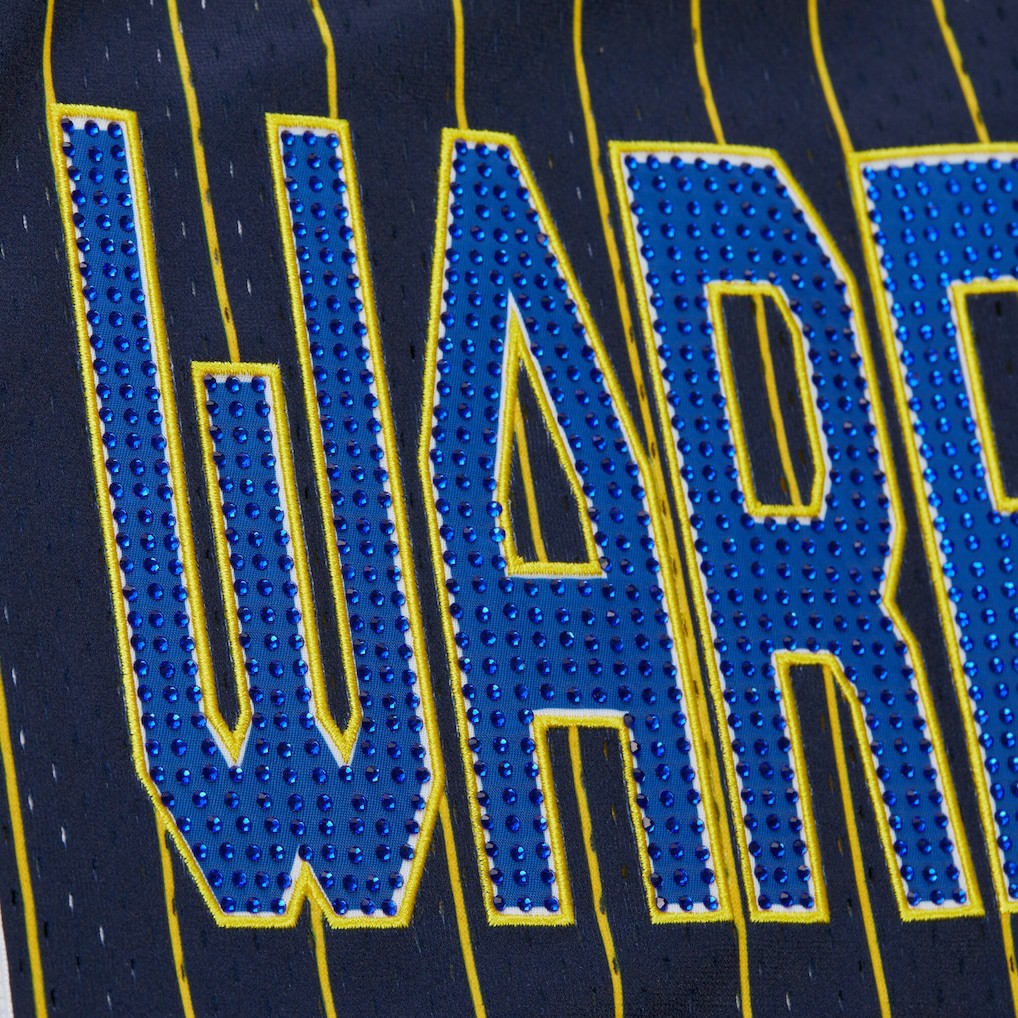 Mitchell & Ness Golden State Warriors x DANNIJO Women's Fashion Baseball Jersey Blue