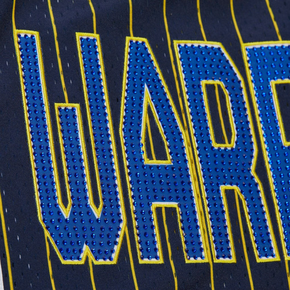 Mitchell & Ness Golden State Warriors x DANNIJO Women's Fashion Baseball Jersey Blue