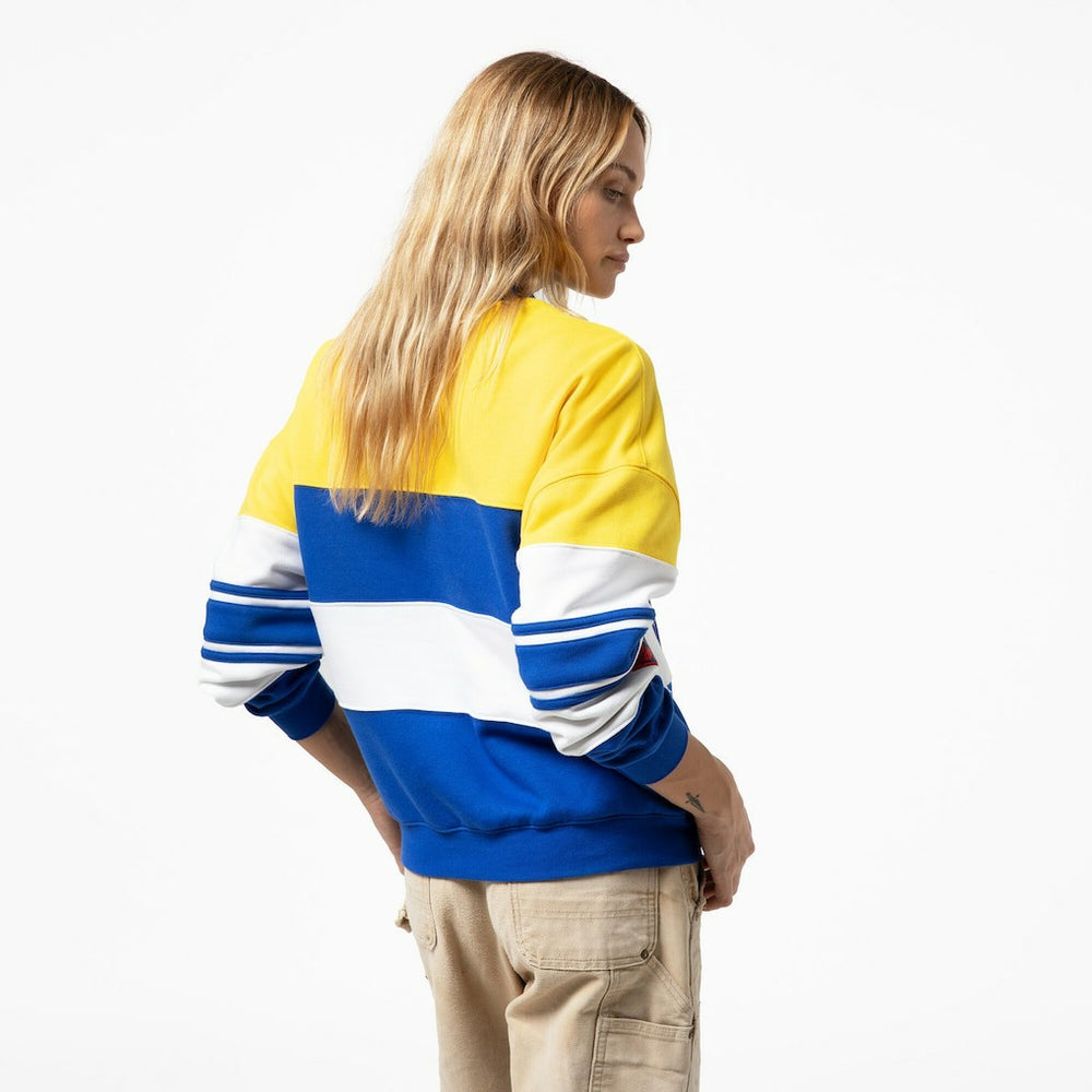 Mitchell & Ness Golden State Warriors x DANNIJO Women's Blocked Pullover Sweatshirt Gold/Royal