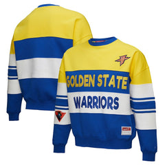 Mitchell & Ness Golden State Warriors x DANNIJO Women's Blocked Pullover Sweatshirt Gold/Royal