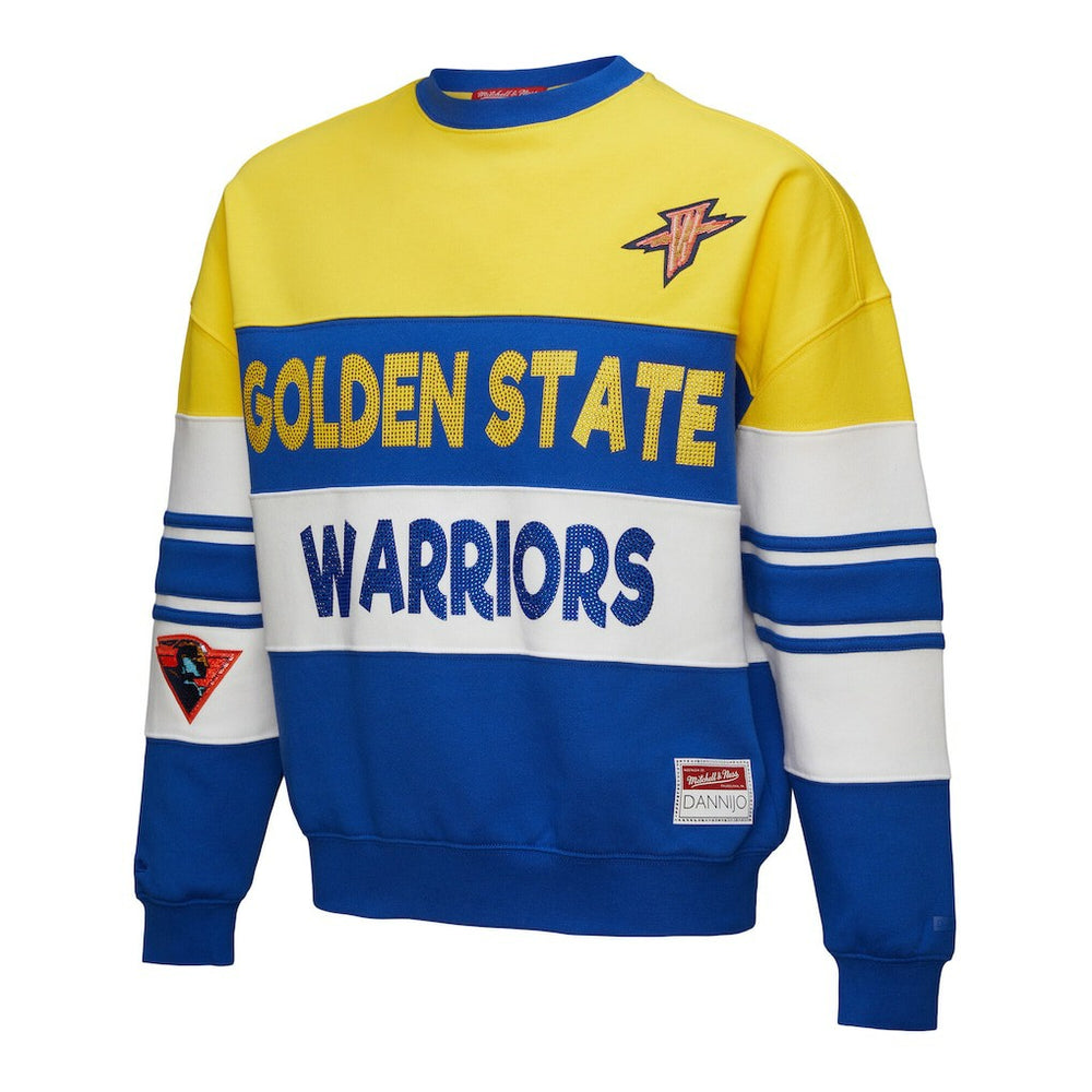 Mitchell & Ness Golden State Warriors x DANNIJO Women's Blocked Pullover Sweatshirt Gold/Royal