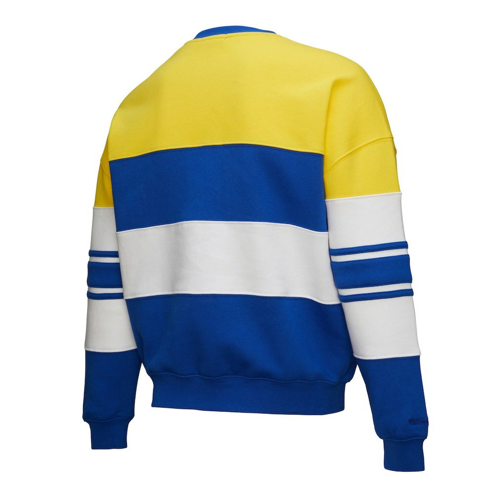 Mitchell & Ness Golden State Warriors x DANNIJO Women's Blocked Pullover Sweatshirt Gold/Royal