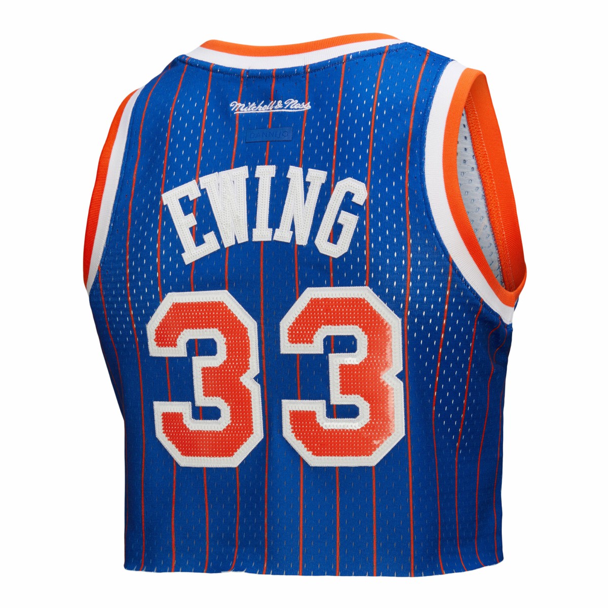 Mitchell & Ness Patrick Ewing New York Knicks x DANNIJO Women's Fashion Cropped Basketball Jersey Royal