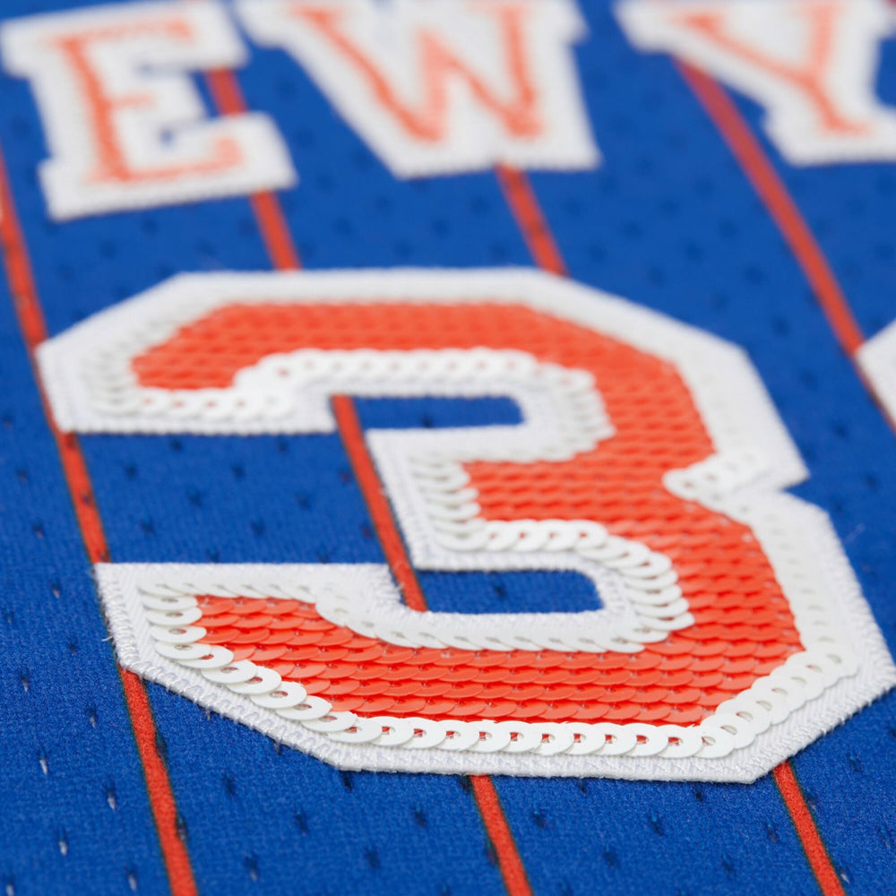 Mitchell & Ness Patrick Ewing New York Knicks x DANNIJO Women's Fashion Cropped Basketball Jersey Royal