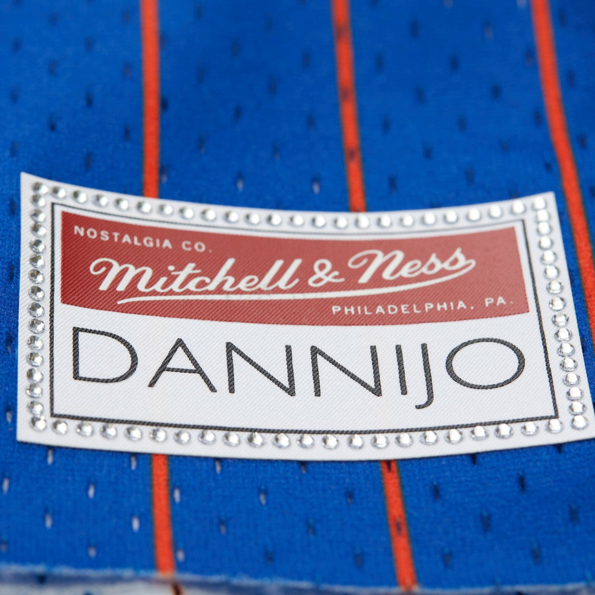 Mitchell & Ness Patrick Ewing New York Knicks x DANNIJO Women's Fashion Cropped Basketball Jersey Royal