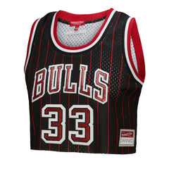 Mitchell & Ness Scottie Pippen Chicago Bulls x DANNIJO Women's Fashion Cropped Basketball Jersey Black