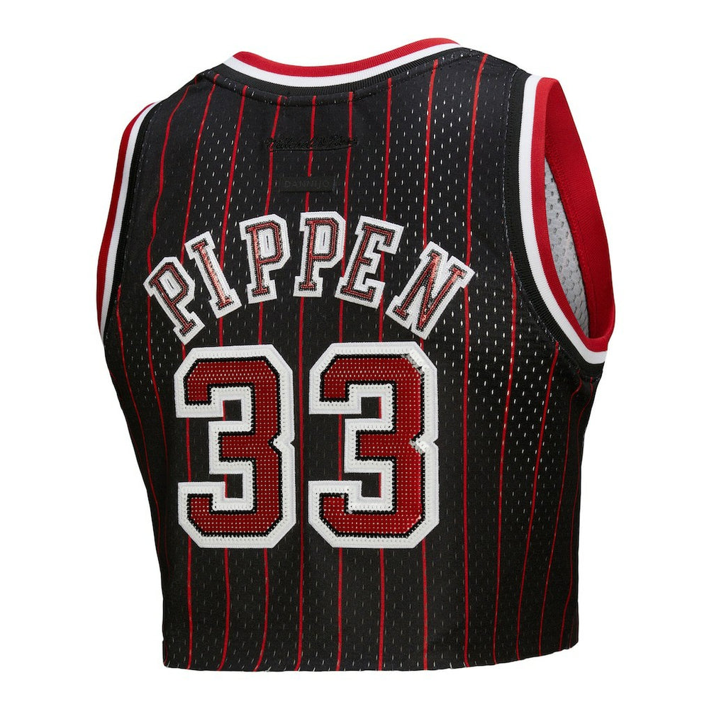 Mitchell & Ness Scottie Pippen Chicago Bulls x DANNIJO Women's Fashion Cropped Basketball Jersey Black