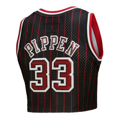 Mitchell & Ness Scottie Pippen Chicago Bulls x DANNIJO Women's Fashion Cropped Basketball Jersey Black