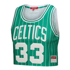 Mitchell & Ness Larry Bird Boston Celtics x DANNIJO Women's Fashion Cropped Basketball Jersey Kelly Green