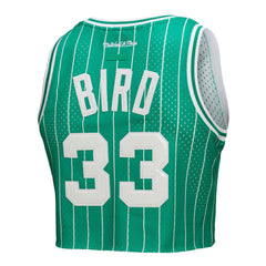 Mitchell & Ness Larry Bird Boston Celtics x DANNIJO Women's Fashion Cropped Basketball Jersey Kelly Green