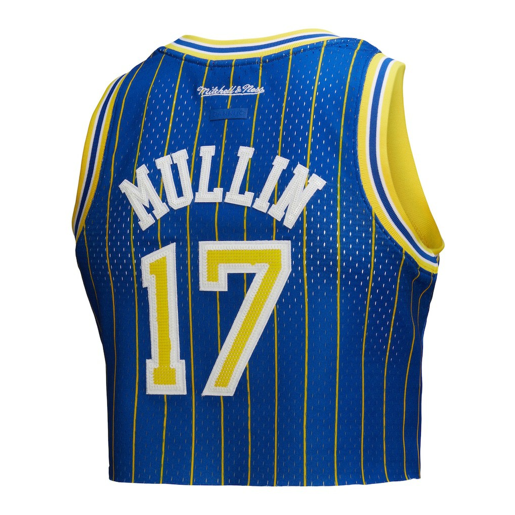 Mitchell & Ness Chris Mullin Golden State Warriors x DANNIJO Women's Fashion Cropped Basketball Jersey Royal
