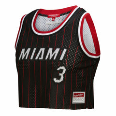 Mitchell & Ness Dwyane Wade Miami Heat x DANNIJO Women's Fashion Cropped Basketball Jersey Black