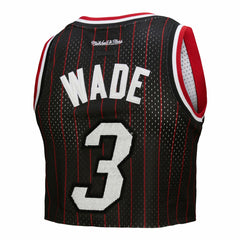 Mitchell & Ness Dwyane Wade Miami Heat x DANNIJO Women's Fashion Cropped Basketball Jersey Black