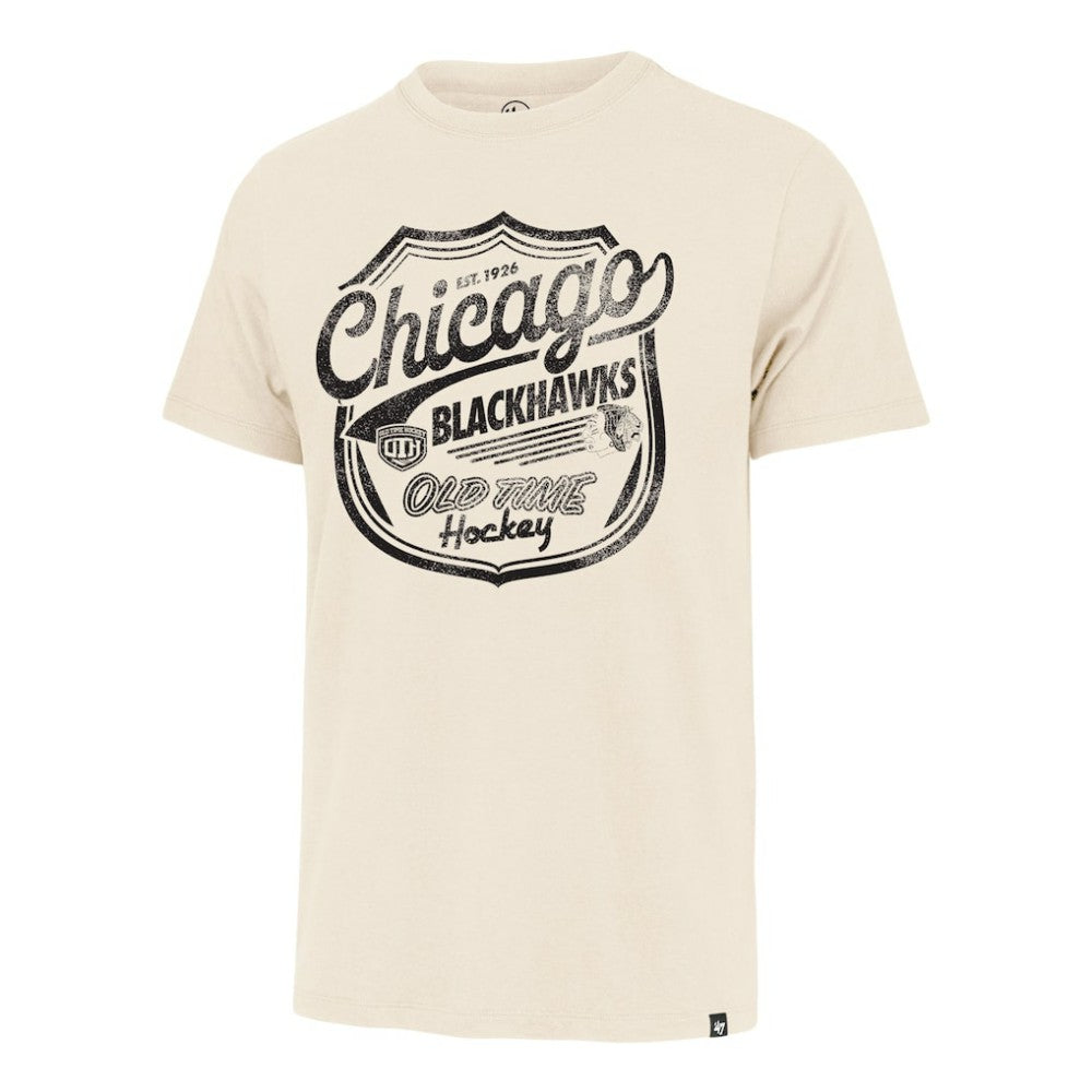 Chicago Blackhawks '47 Poke Check Franklin T-Shirt - Cream | 47 brand Lifestyle