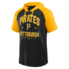 Pittsburgh Pirates Logo Athletic Prime Raglan Short Sleeve Hoodie T-Shirt Discount