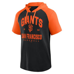 San Francisco Giants Logo Athletic Prime Raglan Short Sleeve Hoodie T-Shirt Discount