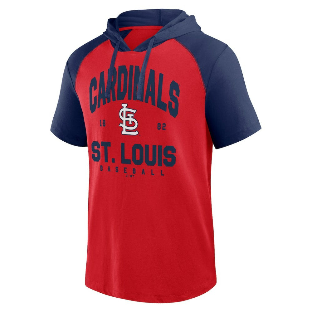 St. Louis Cardinals Logo Athletic Prime Raglan Short Sleeve Hoodie T-Shirt Outlet